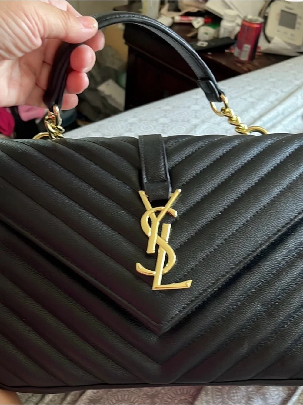 Black Chevron Printed Crossbody.